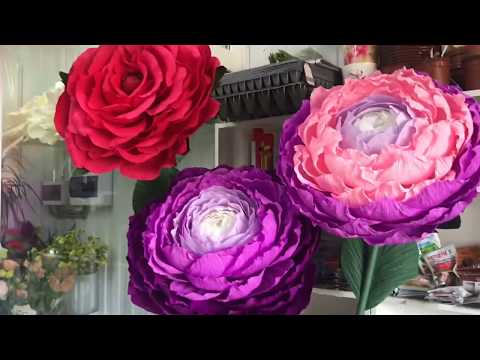 Видео: Пион из гофрированной бумаги