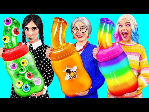 Видео: Кулинарный Челлендж: Уэнсдей Против Бабушки | Смешные Ситуации с Едой от Fun Teen