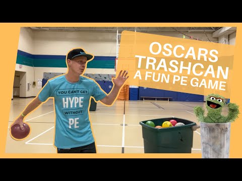 Видео: Игры по физкультуре: Мусорная корзина Oscars | Веселая игра-метание для начальной школы по физкул...