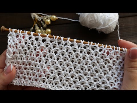 Видео: Узор «Летний жемчуг» спицами 🌞 «Summer pearls» knitting pattern 🐚