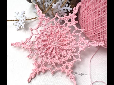 Видео: СНЕЖИНКА крючком. МК./SNOWFLAKE crochet.