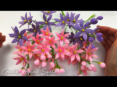 Видео: Вязаные Крючком Цветы для Начинающих - Alpine Squill