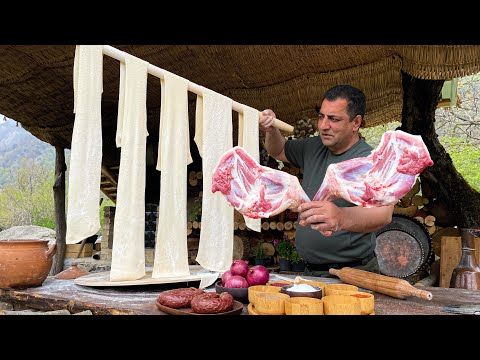 Видео: Приготовление Неповторимого Бешбармака! Вкусное Мясо с Тестом и Овощами