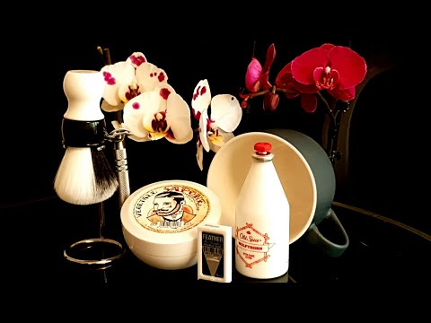 Видео: Бритьё т-образной бритвой №12 Merkur 33c Vitos Vegetal Soap Feather  Old Spice Wolfthorn Dscosmetic