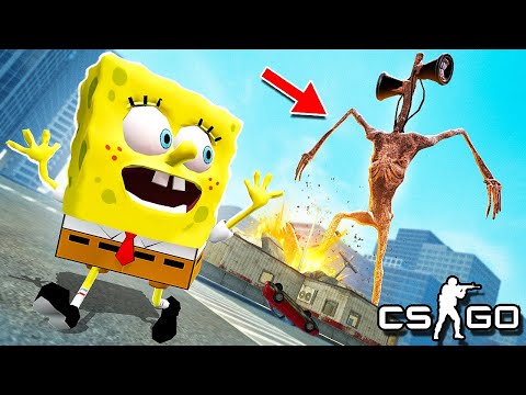 Видео: ОГРОМНЫЙ СИРЕНОГОЛОВЫЙ МАНЬЯК НАПАЛ НА СПАНЧБОБА! УБЕГИ ОТ МОНСТРА ИЛИ ТЫ ТРУП - МАНЬЯК CS:GO