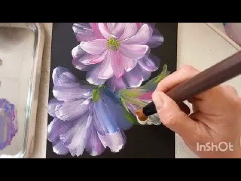 Видео: Easy/ Flowers with Acrylic Paints/Цветя с Акрилни Бои