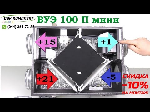 Видео: ВЕНТС ВУЭ 100 П мини - приточно-вытяжная установка с рекуперацией тепла