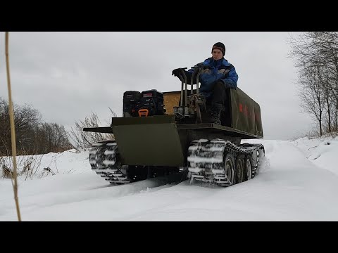 Видео: Первый выезд вездехода с двигателем 20 л.с