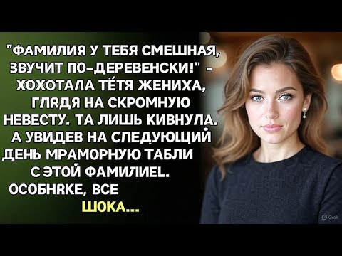 Видео: Родня жениха высмеяла мою «простую фамилию». Но когда они увидели её на фасаде особняка — побледнели