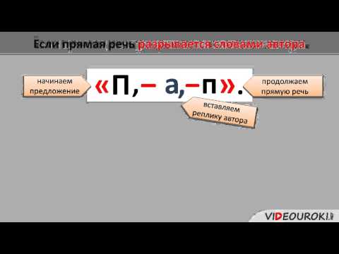 Видео: Видеоурок по русскому языку "Предложения с прямой речью. Знаки препинания в них"