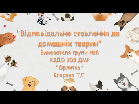 Видео: Старша група, "Відповідальне ставлення до домашніх тварин": ознайомлення з природою і аплікація.