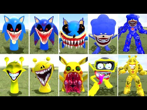Видео: ВСЕ ЭВОЛЮЦИИ SONIC EXE-ЗАПИСЕЙ ПРОТИВ SPRUNKI САЙМОНА САМЫЙ СИЛЬНЫЙ ГИГАНТСКИЙ БОЙ В GARRY'S MOD!