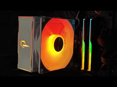 Видео: Демонстрация работы подсветки кулера G Skill MT5 V3 WH ARGB 1FAN
