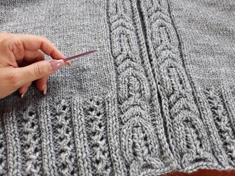 Видео: Кардиган спицами. Реглан сверху. Часть 6. Тамбурный шов по краю полочек.
