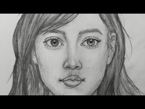 Видео: Как нарисовать портрет девушки || Простой урок рисования карандашом по методу Лумиса