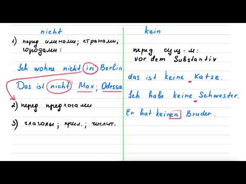 Видео: Отрицания в немецком языке nicht/ kein