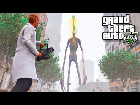 Видео: ОГРОМНЫЙ ФОНАРЕГОЛОВЫЙ ВЫРВАЛСЯ ИЗ ЛАБОРАТОРИИ В ГТА 5! СИРЕНОГОЛОВЫЙ ОБЗОР МОДА В GTA 5! ГТА 5 МОДЫ