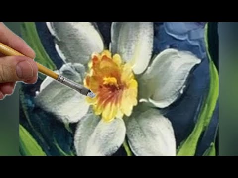 Видео: ТАИНСТВЕННЫЙ ЦВЕТОК / АКРИЛОВАЯ КРАСКА ШАГ ЗА ШАГОМ / ЯРКОСТЬ И МЯГКОСТЬ
