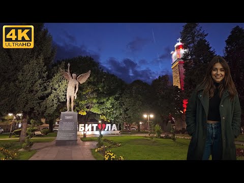 Видео: БИТОЛА, Македония (2025) *Осенняя ночь* 【ПЕШЕХОДНАЯ ЭКСКУРСИЯ 4K】🚶‍♂️ Осень в БИТОЛЕ, Македония 🇲🇰