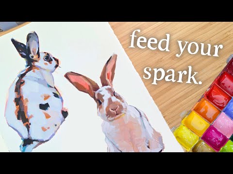 Видео: Рисую кроликов гуашью 🐇 и учусь расслабляться... серьезно