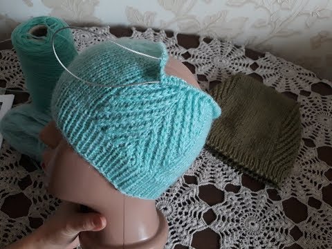 Видео: Шапка, шарф-хомут спицами. Часть 3.