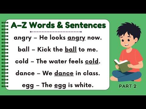 Видео: АНГЛИЙСКИЕ СЛОВА И ПРЕДЛОЖЕНИЯ ОТ А ДО Я, ЧАСТЬ 2 | ИЗУЧАЙТЕ СЛОВА И ПРЕДЛОЖЕНИЯ | Читайте вместе...