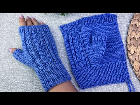 Видео: Самые простые митенки на двух спицах. Мастер-класс