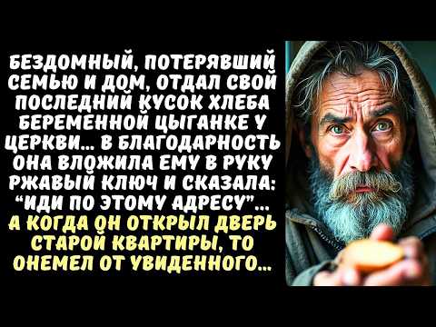 Видео: БЕЗДОМНЫЙ отдал последний хлеб БЕРЕМЕННОЙ цыганке, а когда она дала ему старый ключ, замер…