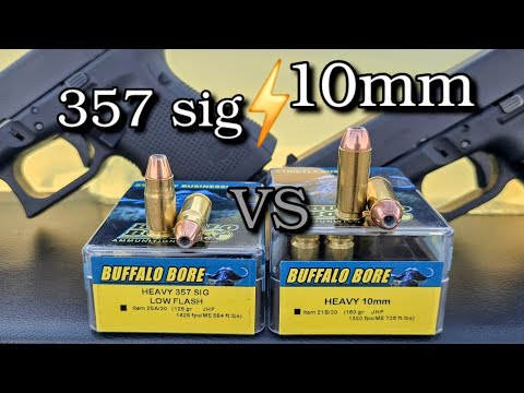 Видео: 357 SIG против 10 мм | Тест патронов Buffalo Bore | Тест баллистического геля