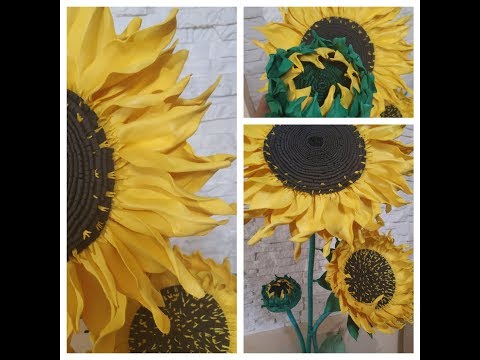 Видео: Бесплатный МК. Ростовой подсолнух из фоамирана / Free MK. Growth sunflower from foamirana