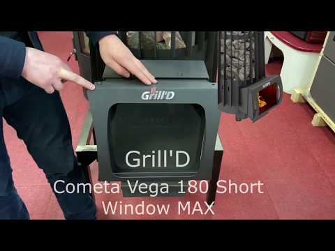 Видео: Обзор печи для бани Cometa Vega 180 Long Window Max
