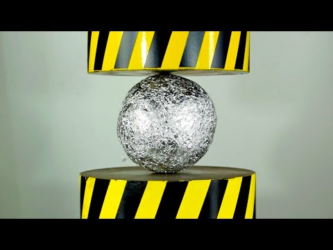 Видео: 500 ТОННЫЙ ГИДРАВЛИЧЕСКИЙ ПРЕСС СЖИМАЕТ ФОЛЬГУ В ОДНОРОДНЫЙ КУСОК
