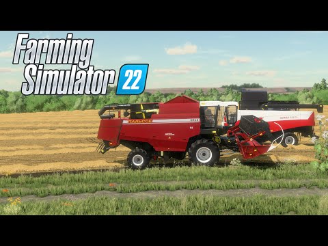Видео: Farming Simulator 22 Уборочная в колхозе. Карта Малиновка. Комбайны молотят пшеницу.