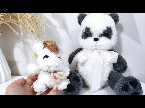 Видео: Вязаные игрушки, Панда и мини-лошадка, из пряжи Wolans Fox. Мастер класс на канале!