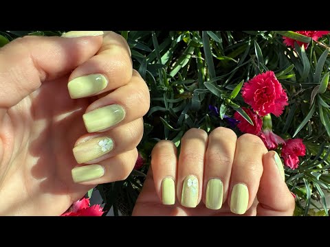 Видео: Светло зелен маникюр с панделки и камъчета с обикновен лак 🍋‍🟩 #маникюрсобикновенлак