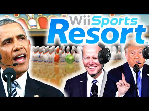 Видео: Президенты США играют в боулинг со 100 кеглями в Wii Sports Resort