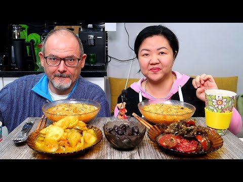 Видео: МУКБАНГ РАМЁН с БАКЛАЖАНАМИ НА ЗИМУ И ОСТРЫМИ КАБАЧКАМИ