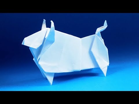 Видео: Как сделать оригами быка.