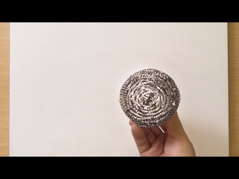 Видео: Техника рисования железным скруббером / Живопись глубоко в лесу / Легкое творчество