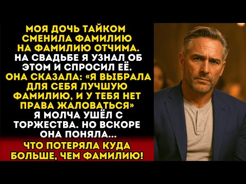 Видео: Моя дочь сменила фамилию на фамилию отчима. я узнал об этом на её свадьбе. и тогда я…