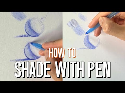 Видео: Как рисовать штриховку шариковой ручкой | Штриховка и перекрёстная штриховка шариковой ручкой | У...