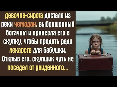 Видео: Девочка-сирота достала из реки чемодан, выброшенный богачом и принесла его в скупку, чтобы продать.