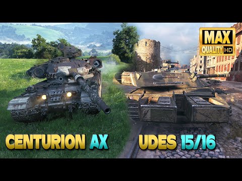Видео: Centurion AX & UDES 15/16: Действия на средних танках - World of Tanks