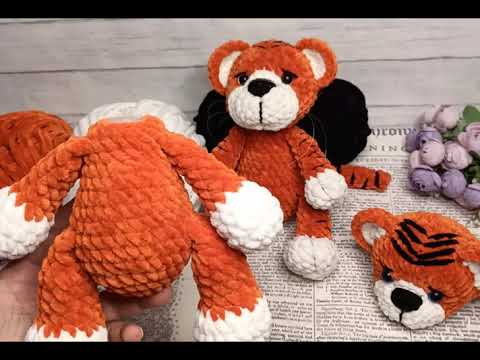 Видео: МК тигренок Мишель. 2 часть. Вяжем лапки ,тело , хвостик.