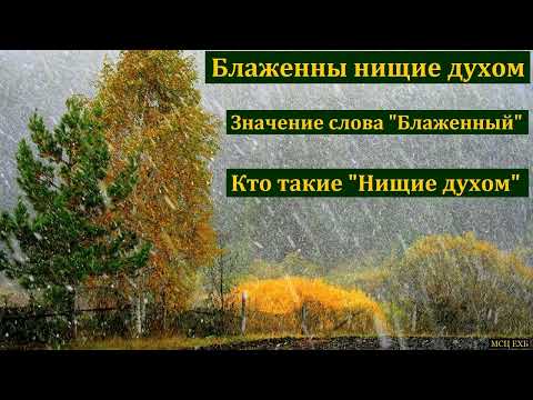 Видео: "Блаженны нищие духом". В. В. Татарчуков. МСЦ ЕХБ