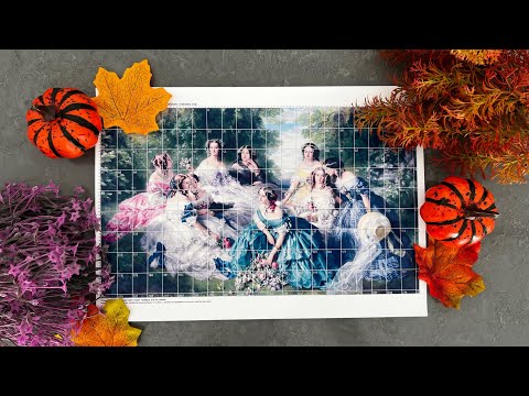 Видео: Мой тысячник от ЭстЭ « Императрица Евгения в окружении фрейлин» . Вышивка крестом.