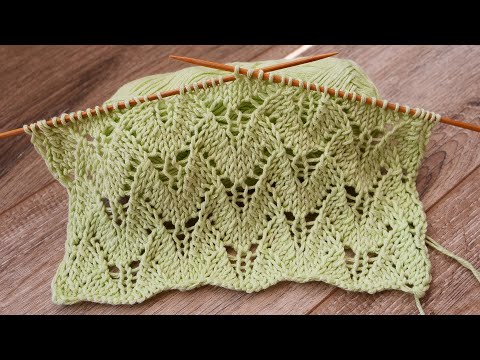 Видео: Узор спицами «Листики – Бабочки» 🍃🦋
