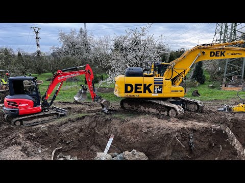 Видео: Снос бетонных фундаментов от старых колонн