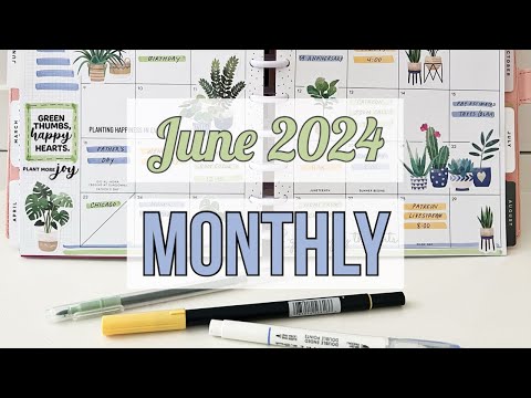 Видео: Планируйте вместе со мной — ежемесячная страница на июнь 2024 года — без наклеек! Классический пл...
