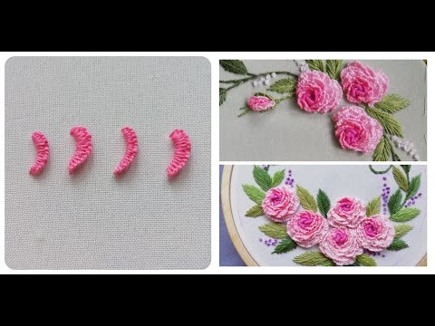 Видео: МК. Объемная вышивка.  Наборный стежок. Volume embroidery. Set stitch.